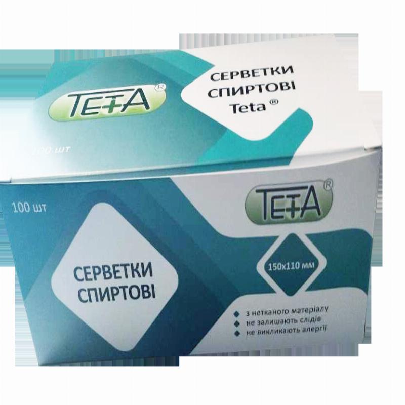 Серветки спиртові Teta®, 90x45мм, №100